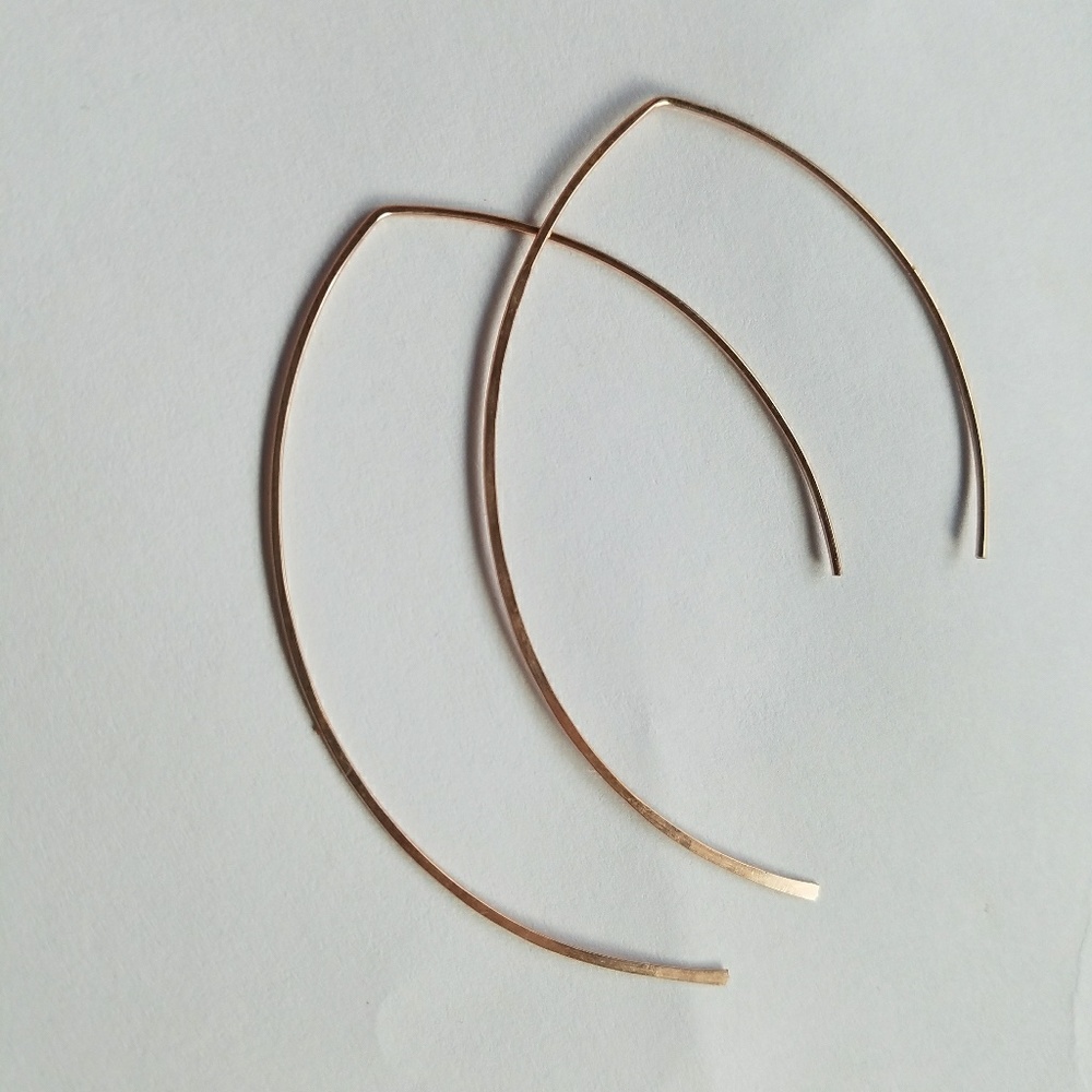 Handmade gold filled threader earrings marquis